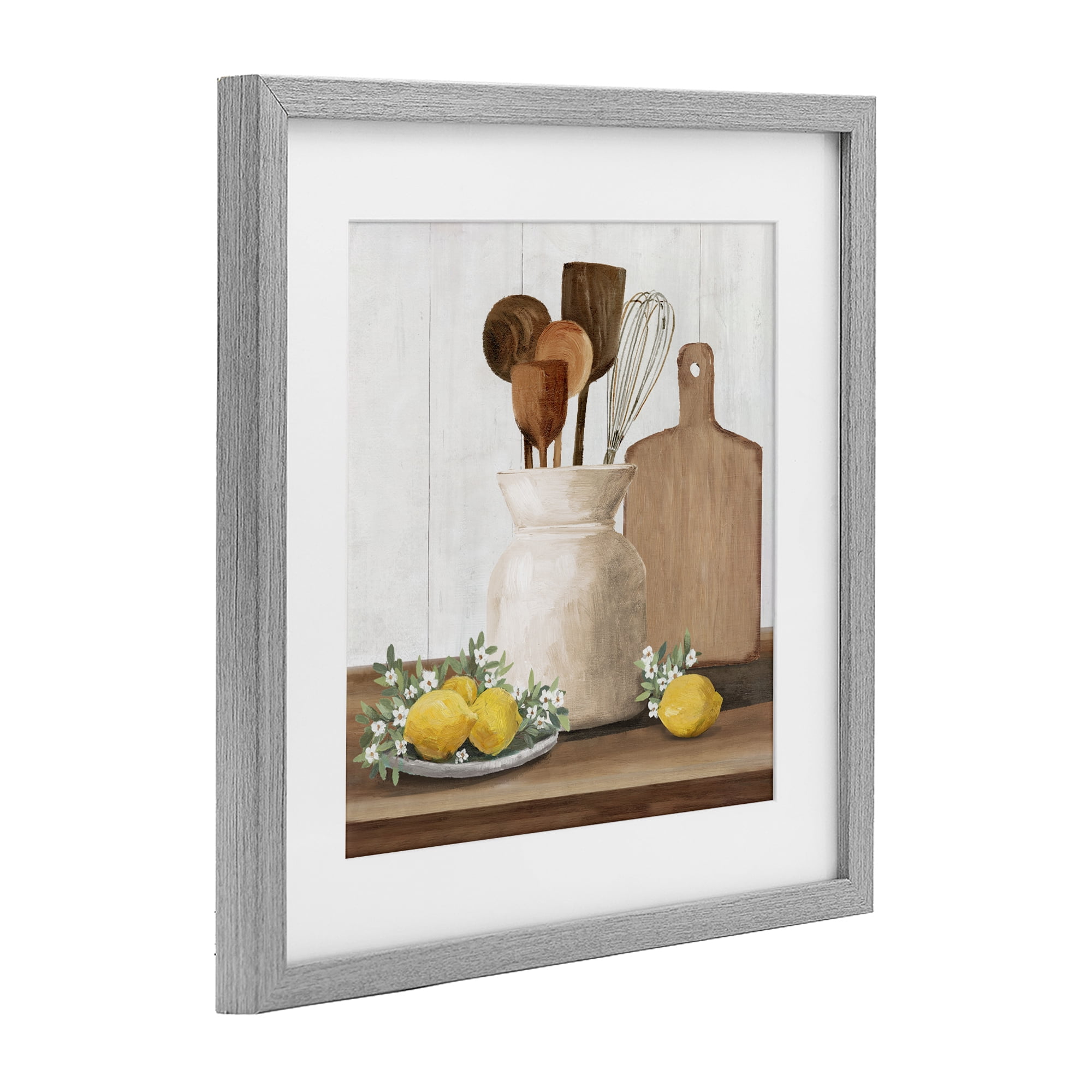 Stupell Industries Country Kitchen & Lemons Gray Framed Print Under Glass, design by White Ladder