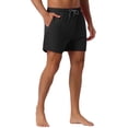 thumbnail image 5 of Pantalones cortos de baño INSPIRE CHIC para hombre con cintura con cordón, bolsillos laterales y forro de malla 34 Negro, 5 of 5