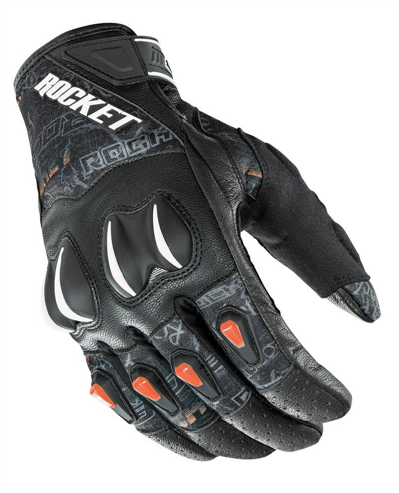 Joe Rocket Mens Cyntek Street Style Motorcycle Gloves 1551-1055 Black/Hi-Viz Orange, X-Large 