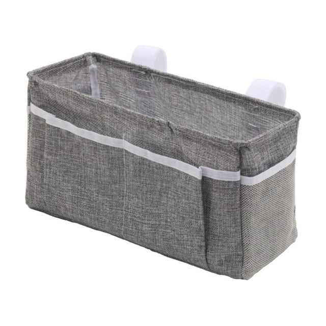 Dienrx Bedside Caddy Organizer/Bedside 1Pc Hanging Storage Bag Multi-Function Caddy for Bunk Bed Hospital Beds Dorm Bed Rails, Holders Books Glasses Phones Magazine(Dark Grey)
