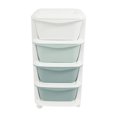 thumbnail image 6 of 4 Tiers Drawer Plastic Storage Tower Chest Office Home Kitchen Rolling Organizer 14.2*14.2*28.3in for Living Room, Bathroom,  Cloakroom, 6 of 17