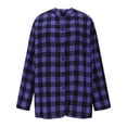 thumbnail image 4 of vigerkar Womens Plaid Shirts Oversized Button Down Shirts Long Sleeve Cotton Checkered Casual Blouse Top (Dark Purple, 3XL), 4 of 4