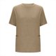 thumbnail image 5 of Camisetas de talla grande,Blusa de manga corta con botones, talla grande, informal, cuello redondo, de poliéster para mujer, sopatenor, 5 of 9