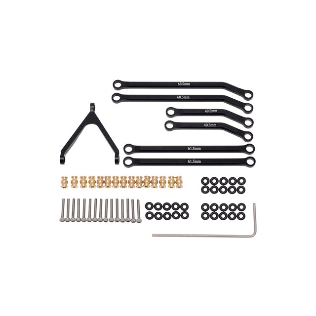 Ounissouiy RC Pull Rod Set Piezas modificadas profesionales Barras de dirección Auto Toy Metal Linkage Kit Reemplazo para SCX24 Red Kits de construcción modelo Negro