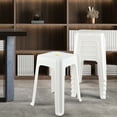 thumbnail image 6 of Yesdate Set of 6 White Barstools Classroom Stools Kids Short Stools, Stackable for Indoor/Outdoor, Counter Height Patio Bar Stool Chair, 6 of 6