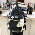 thumbnail image 3 of Mochila de lona a la moda para mujer, estuche para lápices (negro) Likrtyny Para estrenar, 3 of 8