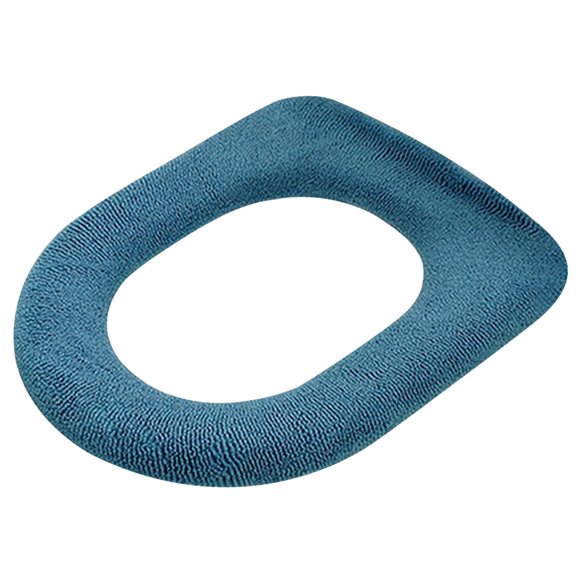 Funda de punto para asiento de inodoro | Cojín lavable de color liso para baño | Almohadilla suave y cálida para asiento de inodoro en invierno