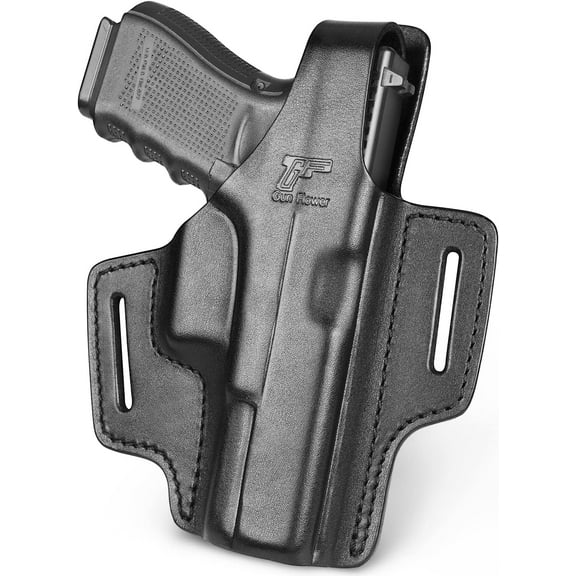 Full Grain Leather, OWB Leather Holster for Glock 17 19 19X 22 23 45,Right Hand