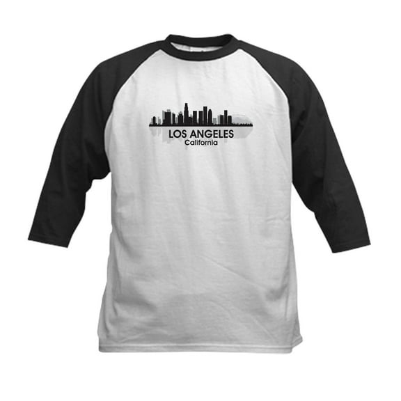 CafePress - Los Angeles Skyline Kids Baseball Jersey - Kids Cotton Baseball Jersey, 3/4 Sleeve Shirt