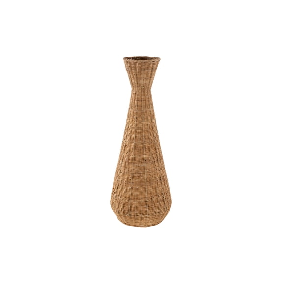 DecMode 30" Handmade Wrapped Brown Seagrass Vase