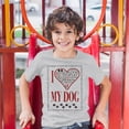 thumbnail image 3 of Tee Hunt I Love My Dog Youth T-Shirt Best Friend Companion One of The Family Kids Grey, Gray, X-Large, 3 of 5