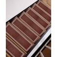 thumbnail image 3 of Brown Abstract Art Stair Treads Non Slip for Steps Vintage Linen Greek Key Geometric 7 Pcs Reusable Adhesive Stair Runner Mats for Dogs Elders Carpet Treads Rugs for Staircase 8x30 In, 3 of 7