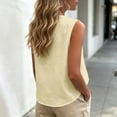 thumbnail image 4 of LEAVINGSUO Tank Tops for Women Solid Color V-Neck Sports Sleeveless Blouse Loose-fitting Openwork Lace Tops Beige XL, 4 of 6