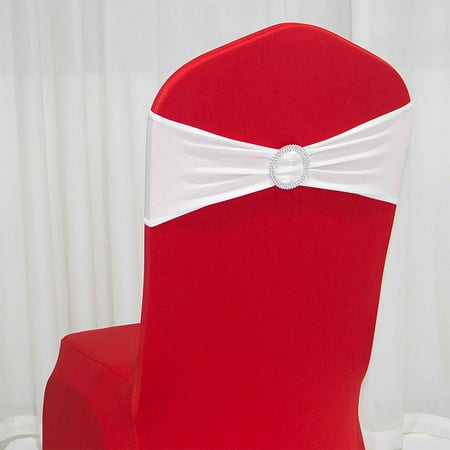 

Chair Sashes For Folding Chairs Bulk Stretch Chair Sashes Bows No-tie Chair Decorations Decorative Chair Sashes For Wedding Banquet Business Activity-White-13x36cm150pcs