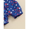 thumbnail image 6 of Bagilaanoe 4th of July Jumpsuit for Newborn Baby Girl Sleeveless Stars Print Romper Overalls 3M 6M 9M 12M 18M Infant Independence Day Clothes, 6 of 7