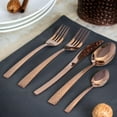 thumbnail image 5 of MegaChef  Baily 20 Piece Flatware Utensil Set, Stainless Steel Silverware Metal Service for 4 in Rose Gold, 5 of 5