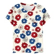 thumbnail image 4 of asdoklhq Fourth Of July Shirts for Women Oversized Tshirts Women's Casual and Fashionable Printed T-shirt with Round Neck and Short Sleeved Top Beige M, 4 of 6