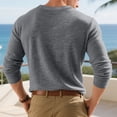 thumbnail image 5 of Men's Long Sleeve Henley Shirts Base Pullover Tee Shirt Casual Poly-cotton Fall Spring Tops Solid Color (XL, Dark Gray), 5 of 6