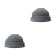 thumbnail image 2 of Qarigey Gorro de hilo de punto de invierno, diseño Unisex, moda para exteriores, gorros de cabeza corta, gorros sólidos para hombres y mujeres, gorros Gris claro 2piezas Qarigey CBP330787, 2 of 6