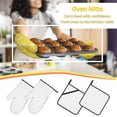thumbnail image 5 of Honeii Travel Around The World Airplane Pattern Oven Mitts and Pot Holders, Silicone Oven Gloves,500 F Heat Resistant Oven Mitts Sets, 4PCS, 5 of 6