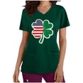 thumbnail image 2 of Wowcloth Women's St. Patrick's Day Print Casual Top, Loose Fit V-Neck Short Sleeve with Pocket for Work and Daily Wear, 2 of 5