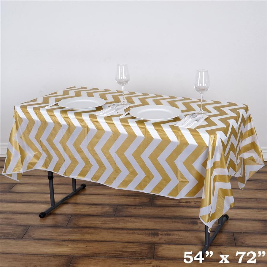 Red RECTANGLE 54x72" Chevron Disposable Plastic Tablecloth Table Covers SALE