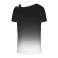 thumbnail image 4 of LOVZFMLL Women's Summer Tops Printing Off-The-Shoulder Halter Short Sleeve Button-Up Blouse, 4 of 5