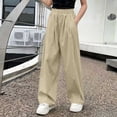 thumbnail image 2 of hlysgo Girls Wide Leg Pants Flowy Palazzo Linen Loose Fit Pant Casual Beach Travel Trousers with Pockets Beige Beige,14-15Years, 2 of 5
