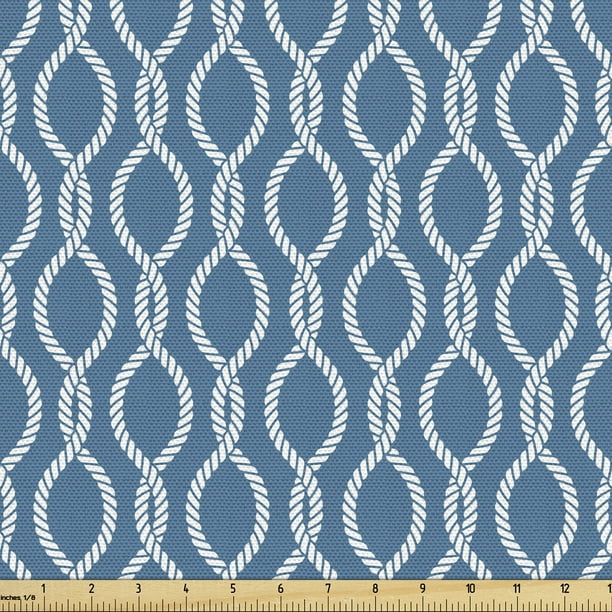 Nautical Print Fabric By The Yard Decorative Upholstery For Chairs Home Accents Waterproof Indoor Outdoor Use Easy Care Machine Washable Ambesonne Com Yard Decorative Upholstery Fabric, Nautical Print Outdoor Fabric