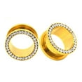 thumbnail image 5 of 24k Gold Plated Screw-on Plugs/Gauges/Tunnels with Clear CZ 6G (4MM) 2 Pieces (1 Pair) (A/5/3/10), 5 of 5