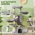 thumbnail image 4 of PawHut 52.5" Cat Tree Tower with Bed, Cat Condos, Hammocks, Grey, 4 of 10