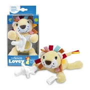 Dr. Brown's Baby Lovey Pacifier & Teether Holder, Lion with White HappyPaci, 100% Silicone, 0-6m