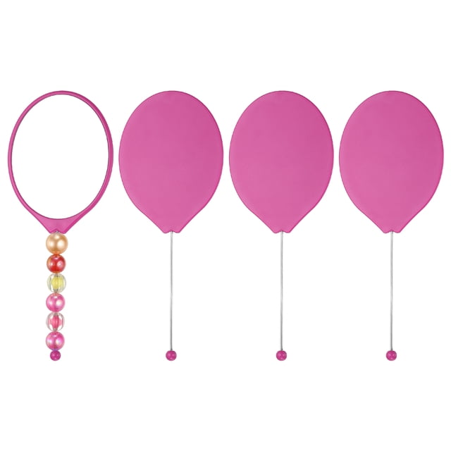 Uxcell 4 Pack Beadable Mirrors with Handle, 7.7 Inch Long Oval Shape Bead Mirror Bars Removable for DIY Crafts(Hot Pink)
