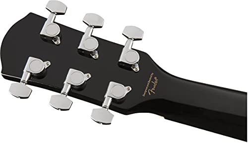 Fender Squier Dreadnought Acoustic Guitar with Gig Bag, Tuner, Strap, Strings, Picks, Instructional Book, DVD and Austin Bazaar, Black