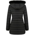 thumbnail image 2 of Women's Winter Coats Long Warm Thicken Puffer Jackets Outwear With Removable Faux Fur Hood, Black XL, 2 of 8