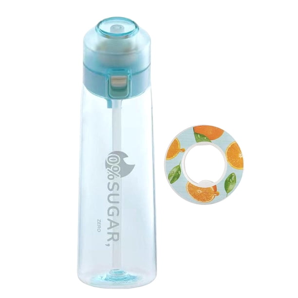 Botella de agua de frutas con degustación, 0 azúcar y 0 calorías, fragancia, ventosa, varios anillos