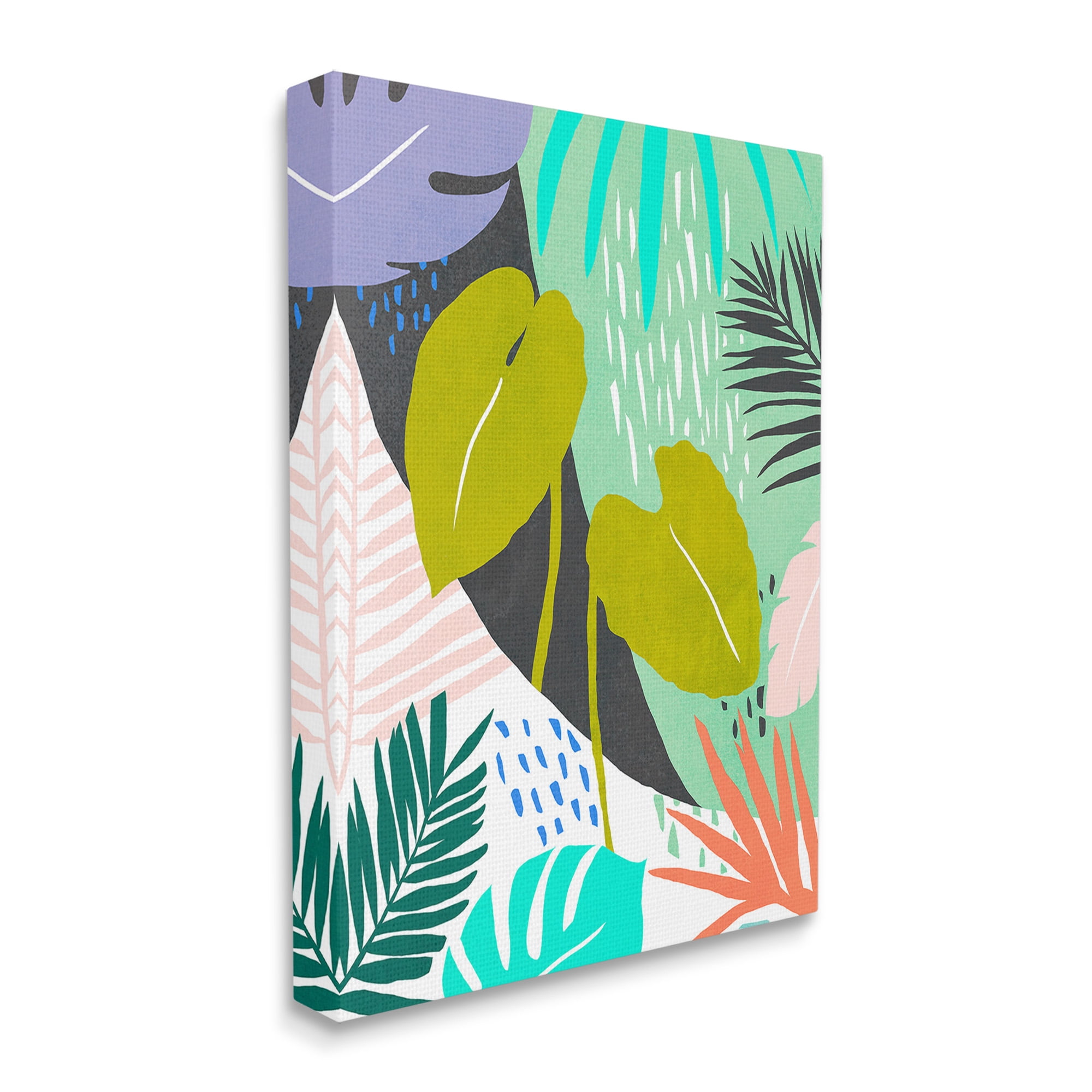 Stupell Industries Tropical Leaf Pattern Botanical & Floral Painting Gallery Wrapped Canvas Art Print Wall Art, 30 x 40