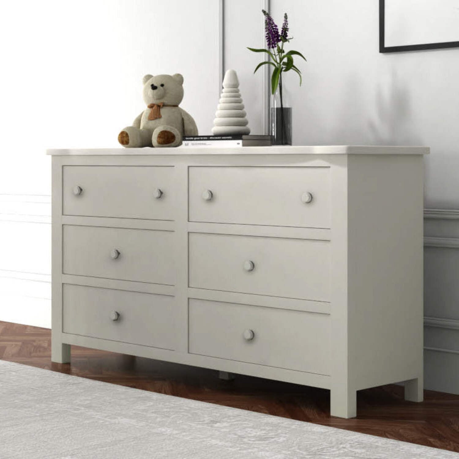 Milk Street Baby Branch Double Dresser in Stone Grey GREENGUARD GOLD CERTIFIED FINISHES