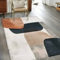 thumbnail image 4 of Boho Middle Century 3x5 Area Rugs, Abstract Modern Color Block Geometric Non-Skid Rubber Backing Large Rectangle Rugs - Living Room Bedroom Home Office, Indoor Floor Mat Carpets Washable Rug, 4 of 9