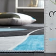 thumbnail image 6 of SAFAVIEH Malibu Rhoda Geometric Polyester Machine Washable Area Rug, Dark Gray/Turquoise, 6' x 6' Square, 6 of 13