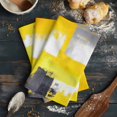 thumbnail image 6 of Yellow Gray 1 Pack Kitchen Towel, Water Absorbent Dish Towel, Oil Painting Abstract Modern Geometric Decorative Hand Towels - Quick Drying Cloth for Cooking Baking, 18x28 Inch, 6 of 8