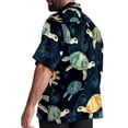 thumbnail image 3 of Turtle Seamless Men's Short Sleeve Beach Shirts, Hawaiian Printed Button Down Summer Casual Unisex Men's Shirts, 3 of 6
