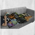 thumbnail image 6 of Halloween Soft Flannel Fleece Blanket, Eat Drink and Be Scary Colorful Sketchy Witch Skull Pumpkins Bats, Cozy Plush for Indoor and Outdoor Use, 60" x 80", Charcoal Grey Multicolor, by Ambesonne, 6 of 6