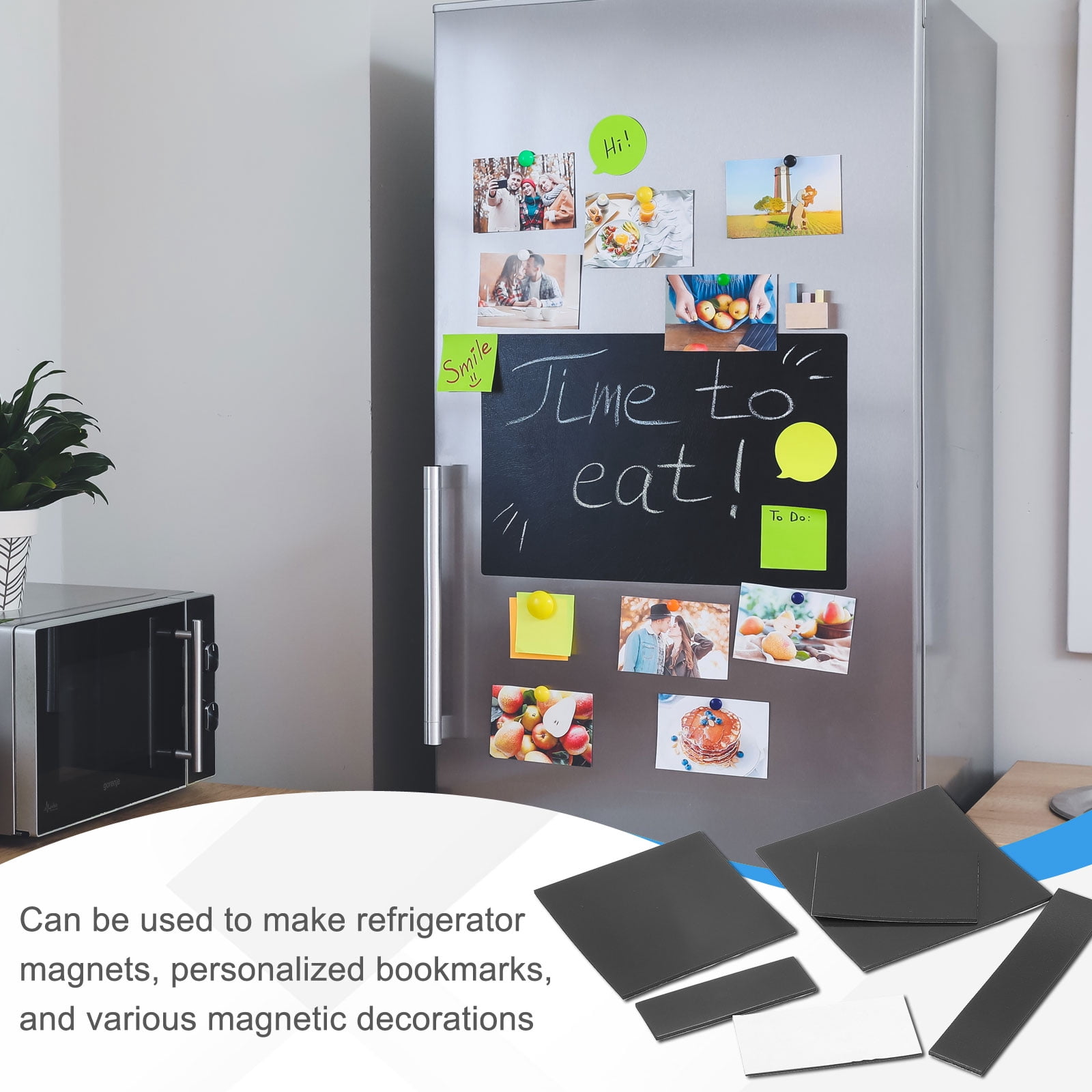 3.1"x3.1"x0.06" Magnetic Strips with Adhesive Backing, 10 Pack Self-Adhesive Magnets, Magnetic Tape for Whiteboard Fridge Organization DIY Crafts