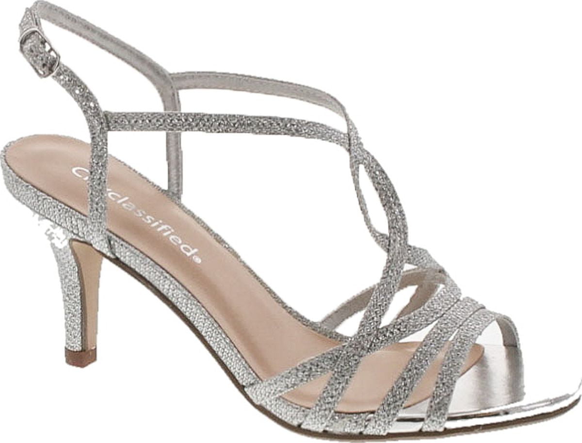 City Classified Womens Claim High Heel Strappy Metallic Dress Shoes ...