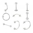thumbnail image 2 of 9Pcs Belly Button Rings Navel Piercing Rings Body Piercing Jewelery Rings for, 2 of 9