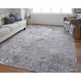 thumbnail image 2 of 7' X 10' Silver Gray And White Abstract Stain Resistant Area Rug, 2 of 4
