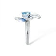 thumbnail image 5 of Santuzza Peony Ring 925 Sterling Silver Blue Glass Handmade Enamel Flower Ring for Women, 5 of 5