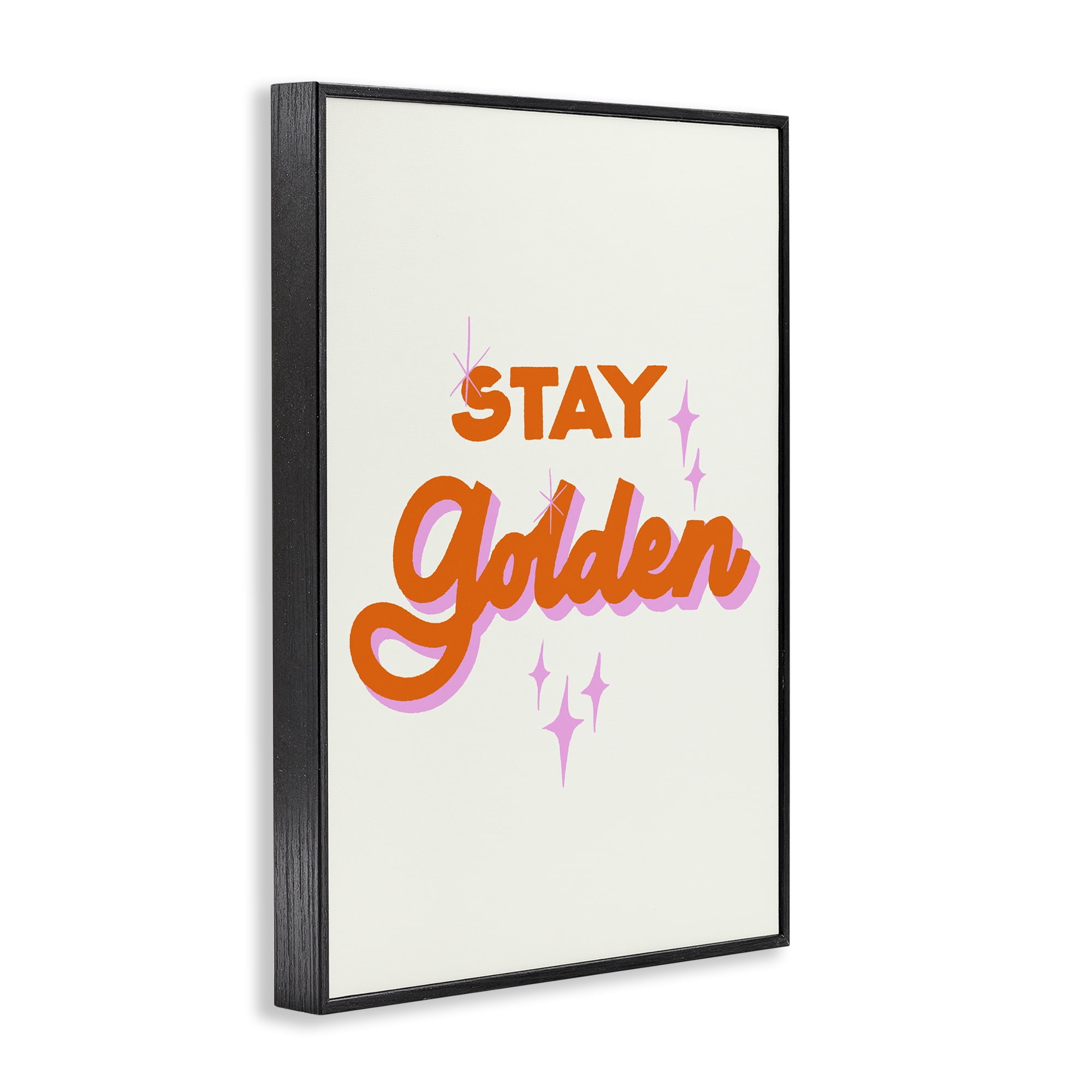 Stupell Industries Stay Golden Retro Letters Black Framed Giclee Art, design by Indira Prieto | IndySign