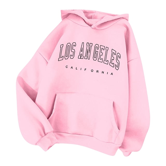 GPOECD Sweat à Capuche Mode Automne Hiver pour Femmes avec Imprimé Lettre pour Style et Confort, Rose, G